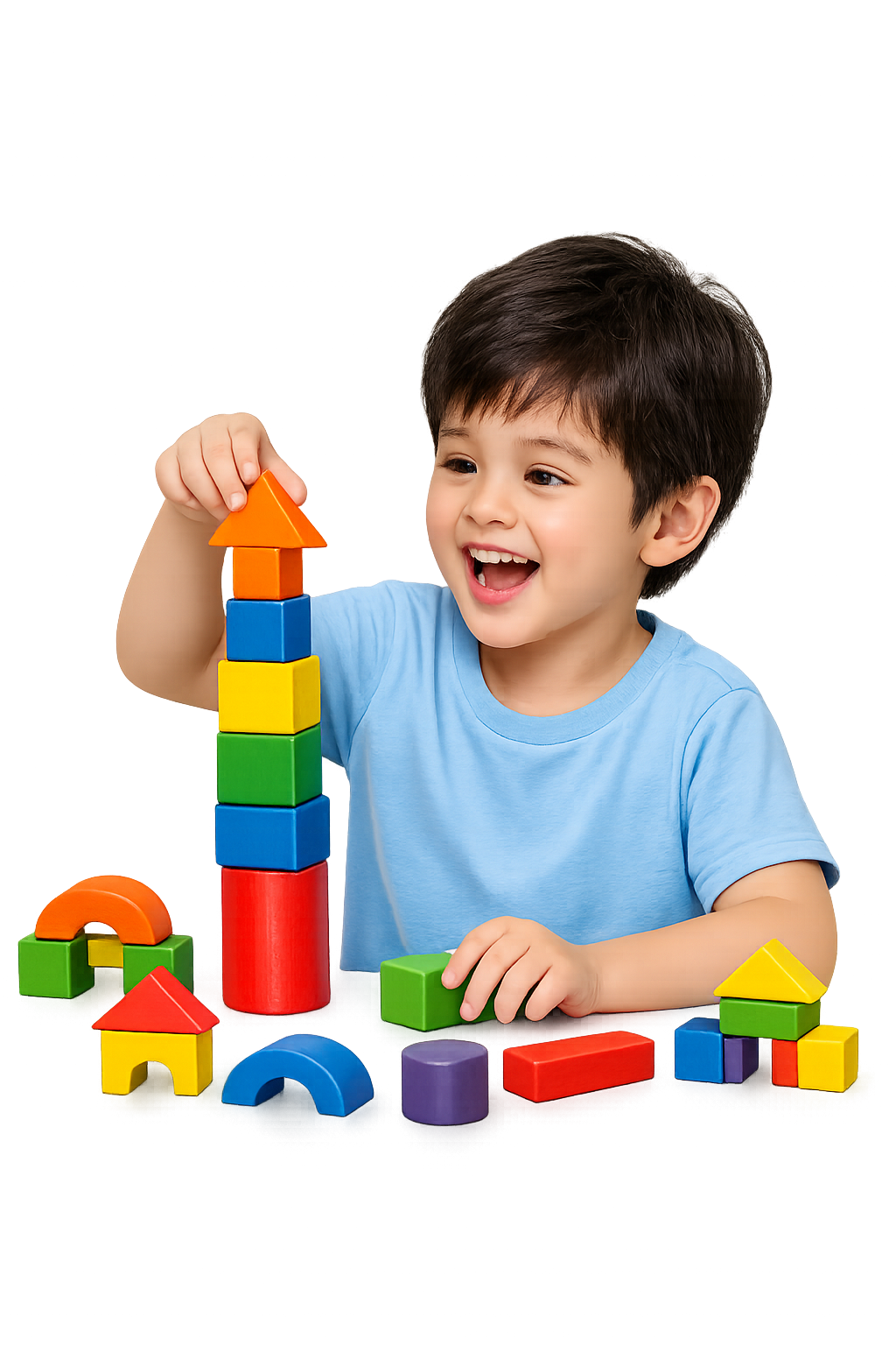 Anak PAUD bermain balok