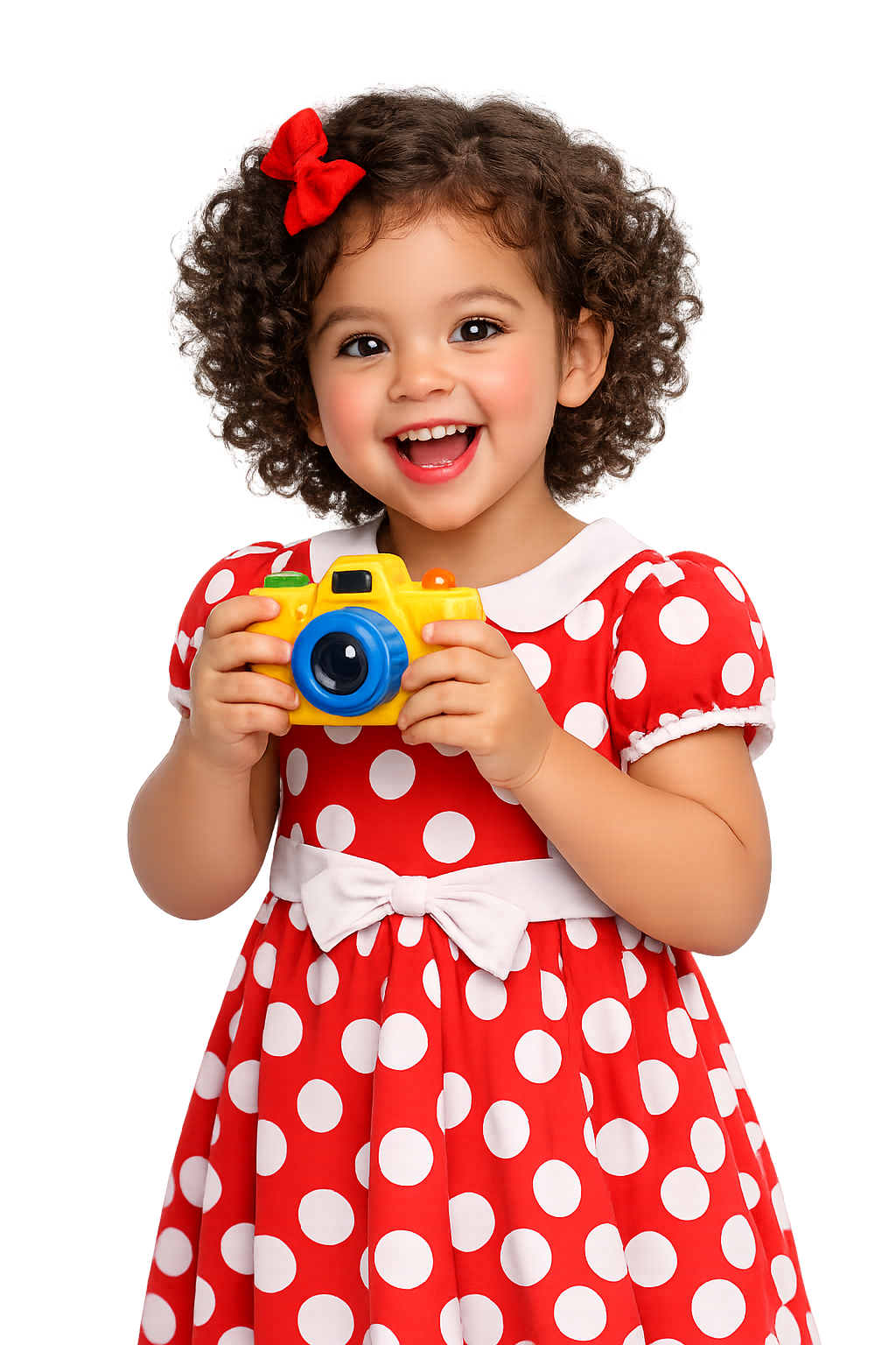 Anak PAUD dengan kamera mainan